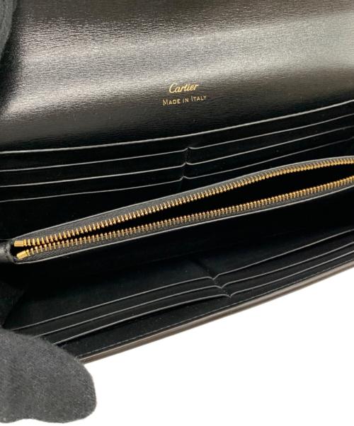 Cartier（カルティエ）Cartier (カルティエ) フラップ付インターナショナル ウォレット ブラックの古着・服飾アイテム