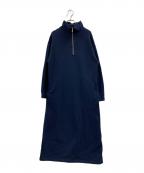 EVERYDAY I LIKE.エヴリデイ アイ ライク）の古着「EVERYDAY I LIKE.　ハーフジップスウェットドレス」｜ネイビー