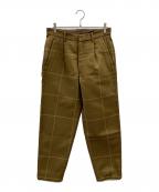 Graphpaperグラフペーパー）の古着「Original Pane 1 Tuck Pants」｜オリーブ