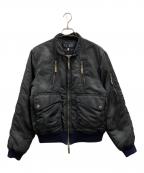 ARMANI JEANSアルマーニジーンズ）の古着「ARMANI JEANS　ボンバージャケット」｜ブラック