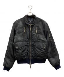 ARMANI JEANS（アルマーニジーンズ）の古着「ARMANI JEANS　ボンバージャケット」｜ブラック