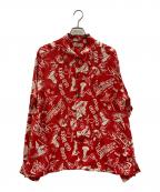 Sun Surfサンサーフ）の古着「Sun Surf　アロハシャツ」｜レッド