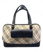 BURBERRYバーバリー）の古着「ハンドバッグ」｜ベージュ×ブラック