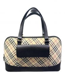 BURBERRY（バーバリー）の古着「ハンドバッグ」｜ベージュ×ブラック