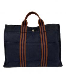 HERMES（エルメス）の古着「HERMES　ハンドバッグ」｜ネイビー×ブラウン