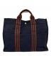 HERMES (エルメス) HERMES　ハンドバッグ ネイビー×ブラウン：13000円