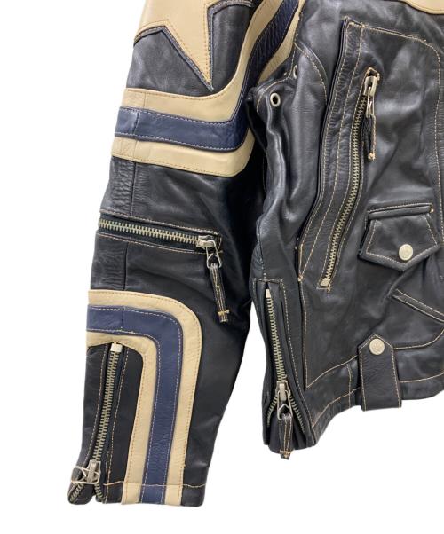 ZINO&JUDY（ZINO＆JUDY）ZINO&JUDY (ZINO＆JUDY) ZINO&JUDY レザージャケット ネイビー サイズ:Mの古着・服飾アイテム