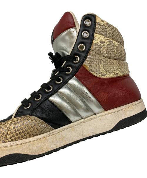 GUCCI（グッチ）GUCCI (グッチ) GUCCI　ハイカットスニーカー ブラック×ベージュ サイズ:7の古着・服飾アイテム