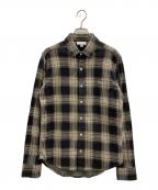 LACOSTEラコステ）の古着「LACOSTE 長袖シャツ」｜ブラック×ベージュ