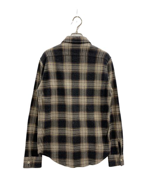 LACOSTE（ラコステ）LACOSTE (ラコステ) LACOSTE 長袖シャツ ブラック×ベージュ サイズ:Mの古着・服飾アイテム