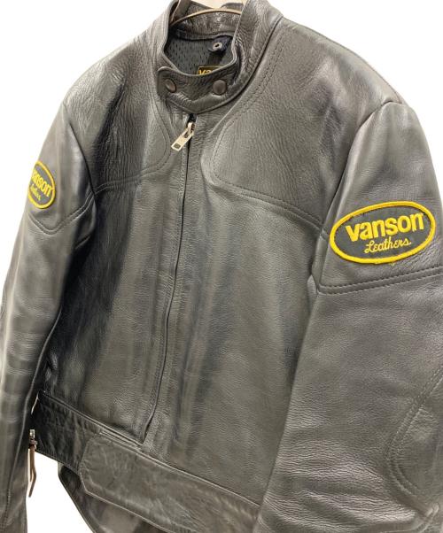 VANSON（バンソン）VANSON (バンソン) VANSON レザーライダースジャケット ブラック サイズ:40の古着・服飾アイテム