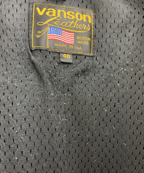 VANSON（バンソン）VANSON (バンソン) VANSON レザーライダースジャケット ブラック サイズ:40の古着・服飾アイテム
