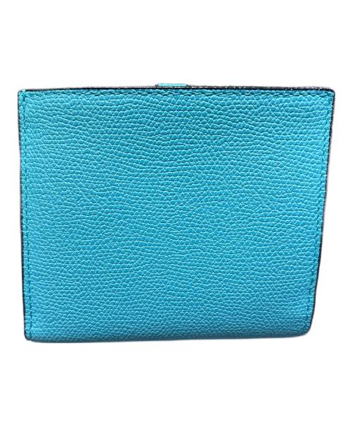 Valextra（ヴァレクストラ）Valextra (ヴァレクストラ) スナップ付き2つ折り財布 アクアマリーナの古着・服飾アイテム