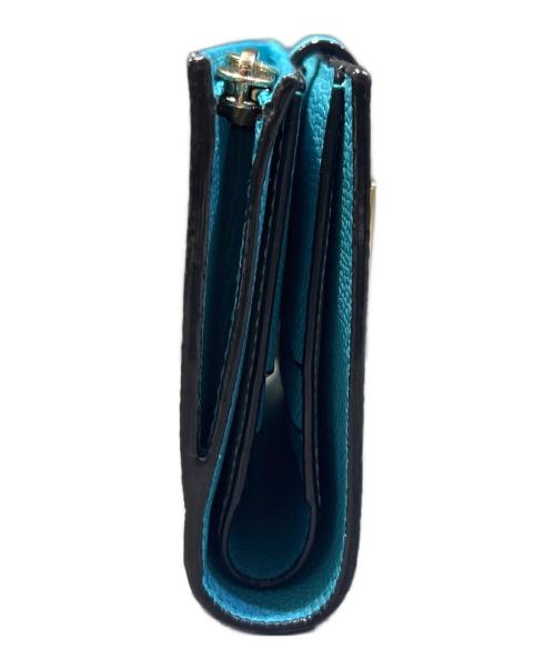 Valextra（ヴァレクストラ）Valextra (ヴァレクストラ) スナップ付き2つ折り財布 アクアマリーナの古着・服飾アイテム