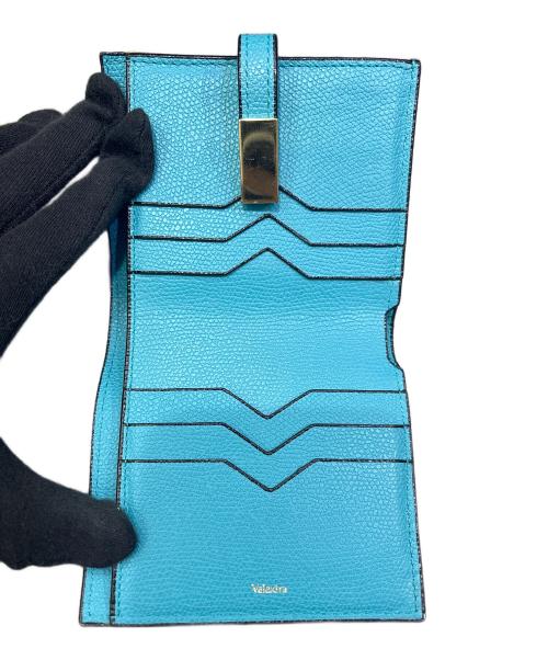 Valextra（ヴァレクストラ）Valextra (ヴァレクストラ) スナップ付き2つ折り財布 アクアマリーナの古着・服飾アイテム