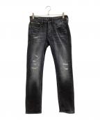 Denhamデンハム）の古着「ダメージ加工スキニーデニムパンツ」｜ブラック