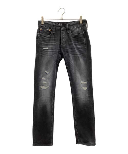 Denham（デンハム）Denham (デンハム) ダメージ加工スキニーデニムパンツ ブラック サイズ:W29の古着・服飾アイテム