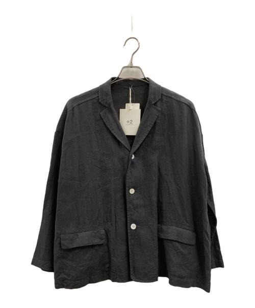 +2 100% a hundred percent（ハンドレッドパーセント）+2 100% a hundred percent (ハンドレッドパーセント) +2 100% a hundred percent　リネンジャケット チャコールグレー サイズ:FREE 未使用品の古着・服飾アイテム