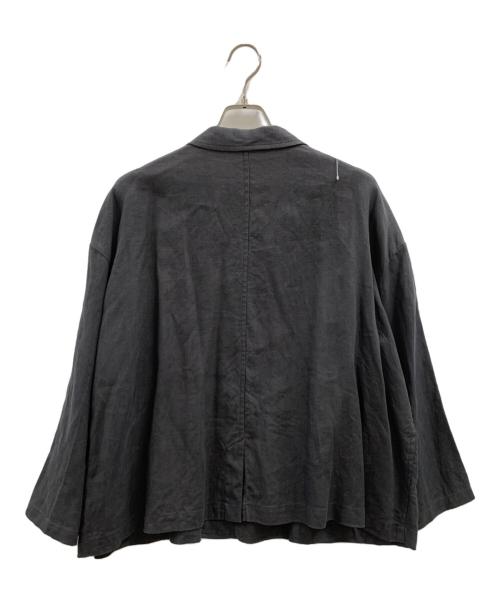 +2 100% a hundred percent（ハンドレッドパーセント）+2 100% a hundred percent (ハンドレッドパーセント) +2 100% a hundred percent　リネンジャケット チャコールグレー サイズ:FREE 未使用品の古着・服飾アイテム