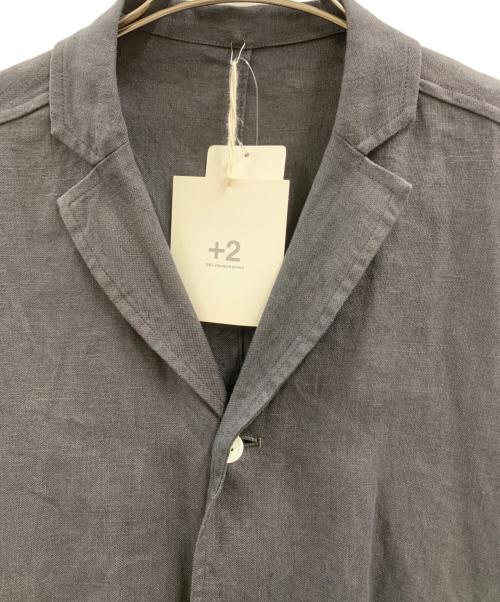 +2 100% a hundred percent（ハンドレッドパーセント）+2 100% a hundred percent (ハンドレッドパーセント) +2 100% a hundred percent　リネンジャケット チャコールグレー サイズ:FREE 未使用品の古着・服飾アイテム