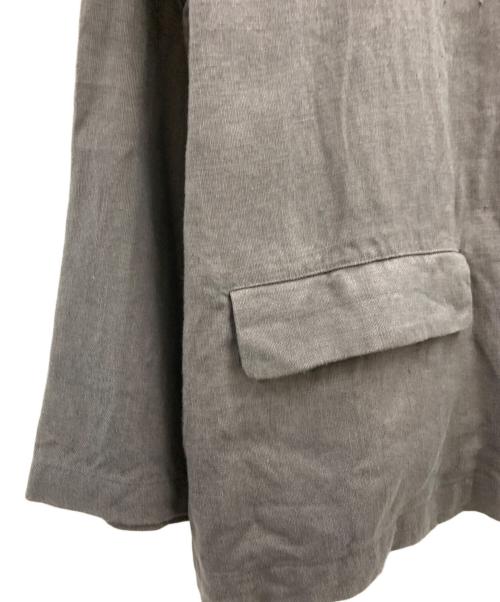 +2 100% a hundred percent（ハンドレッドパーセント）+2 100% a hundred percent (ハンドレッドパーセント) +2 100% a hundred percent　リネンジャケット チャコールグレー サイズ:FREE 未使用品の古着・服飾アイテム