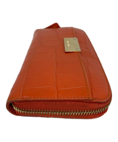JIMMY CHOO（ジミーチュウ）JIMMY CHOO (ジミーチュウ) JIMMY CHOO　ラウンドファスナー長財布 オレンジの古着・服飾アイテム