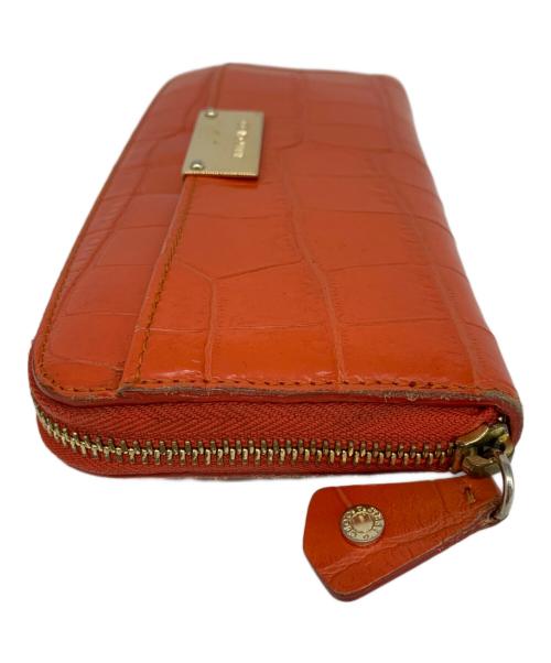 JIMMY CHOO（ジミーチュウ）JIMMY CHOO (ジミーチュウ) JIMMY CHOO　ラウンドファスナー長財布 オレンジの古着・服飾アイテム