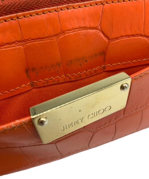 JIMMY CHOO（ジミーチュウ）JIMMY CHOO (ジミーチュウ) JIMMY CHOO　ラウンドファスナー長財布 オレンジの古着・服飾アイテム