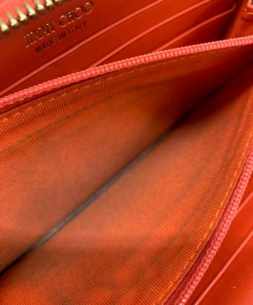 JIMMY CHOO（ジミーチュウ）JIMMY CHOO (ジミーチュウ) JIMMY CHOO　ラウンドファスナー長財布 オレンジの古着・服飾アイテム