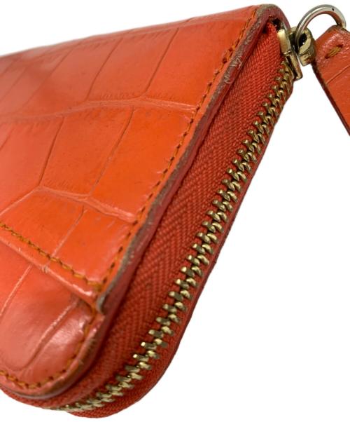 JIMMY CHOO（ジミーチュウ）JIMMY CHOO (ジミーチュウ) JIMMY CHOO　ラウンドファスナー長財布 オレンジの古着・服飾アイテム