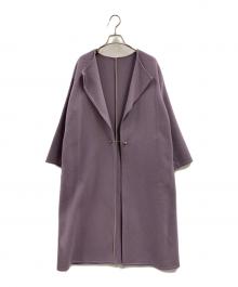 Loungedress（ラウンジドレス）の古着「Loungedress　ノーカラーコート」｜ピンク