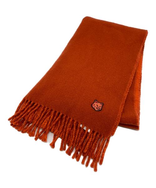 maison kitsune（メゾンキツネ）maison kitsune (メゾンキツネ) MAISON KITSUNE　マフラー オレンジの古着・服飾アイテム