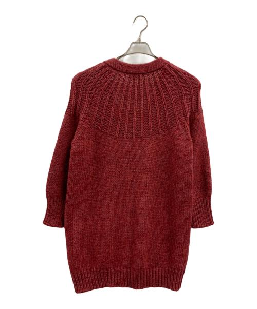 BURBERRY BLUE LABEL（バーバリー ブルー レーベル）BURBERRY BLUE LABEL (バーバリー ブルー レーベル) BURBERRY BLUE LABEL　厚手カーディガン レッド サイズ:38の古着・服飾アイテム