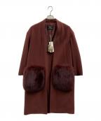 GRACE CONTINENTAL（グレースコンチネンタル）の古着「GRACE CONTINENTAL　ウールコート」｜ワインレッド