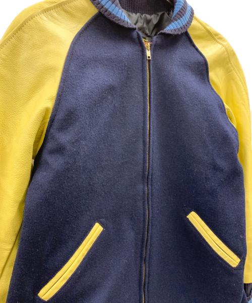 skookum（スクーカム）skookum (スクーカム) SKOOKUM スタジャン ネイビー×イエロー サイズ:38の古着・服飾アイテム