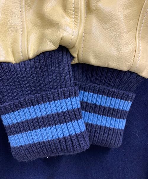 skookum（スクーカム）skookum (スクーカム) SKOOKUM スタジャン ネイビー×イエロー サイズ:38の古着・服飾アイテム