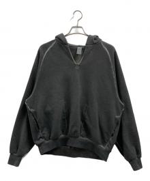 VEIN（ヴェイン）の古着「VEIN　JUMBERCA TERRY COLD DYED SLIT HOODIE」｜グレー
