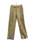POLO RALPH LAURENポロ・ラルフローレン）の古着「POLO RALPH LAUREN　ペイント加工パンツ」｜ベージュ