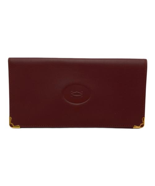 Cartier（カルティエ）Cartier (カルティエ) Cartier　マストライン　札入れ ボルドーの古着・服飾アイテム