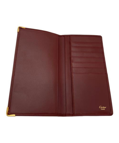 Cartier（カルティエ）Cartier (カルティエ) Cartier　マストライン　札入れ ボルドーの古着・服飾アイテム