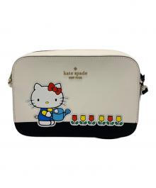 Kate Spade×HELLO KITTY（ケイトスペード×ハローキティ）の古着「Kate Spade×HELLO KITTY　ショルダーバッグ」｜アイボリー×ブラック
