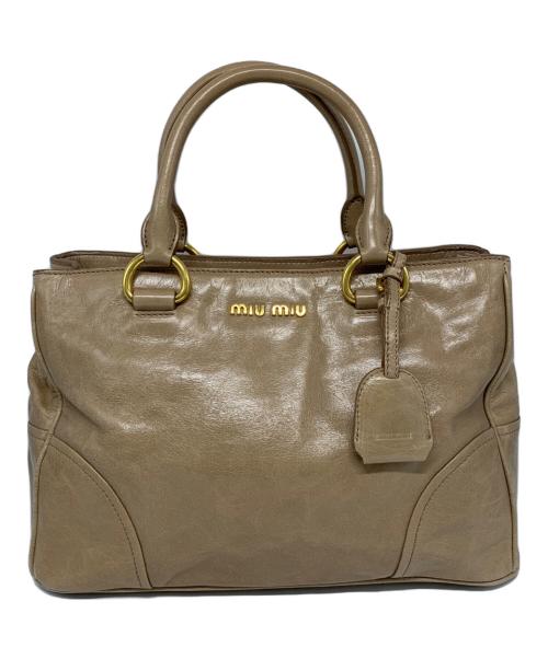 MIU MIU（ミュウミュウ）MIU MIU (ミュウミュウ) MIU MIU　2WAYハンドバッグ ベージュの古着・服飾アイテム