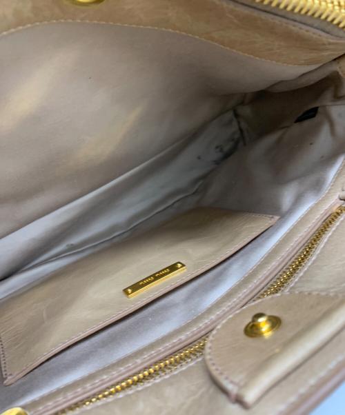 MIU MIU（ミュウミュウ）MIU MIU (ミュウミュウ) MIU MIU　2WAYハンドバッグ ベージュの古着・服飾アイテム