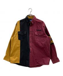 Wrangler（ラングラー）の古着「Wrangler　長袖シャツ」｜ブラウン×ブラック×ボルドー