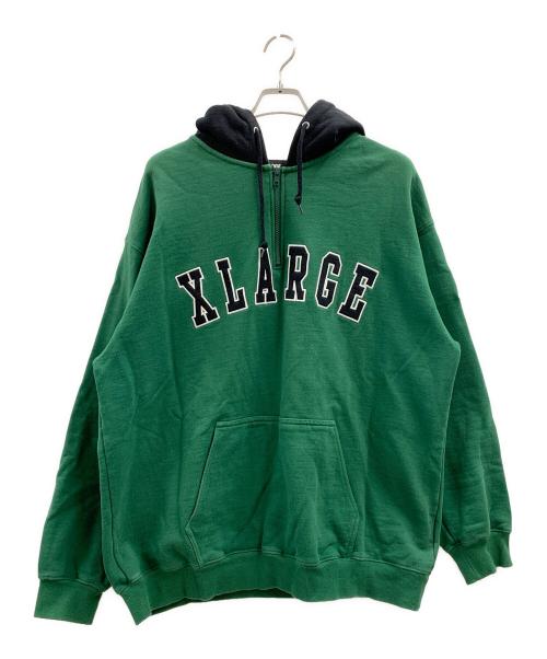 X-LARGE（エクストララージ）X-LARGE (エクストララージ) X-LARGE　ハーフジップパーカー グリーン サイズ:XLの古着・服飾アイテム