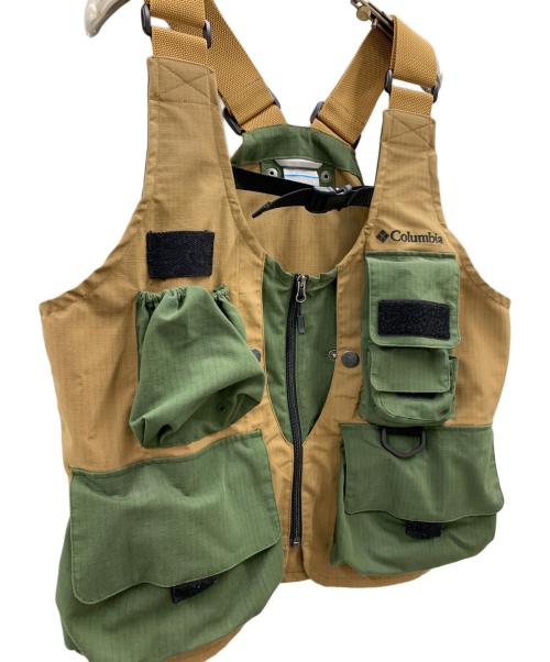 Columbia（コロンビア）Columbia (コロンビア) Columbia　パインズベスト ベージュ×グリーン サイズ:Mの古着・服飾アイテム