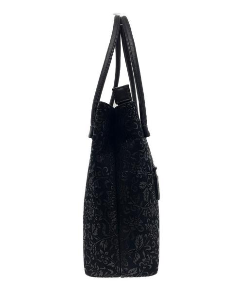 印傳屋（インデンヤ）印傳屋 (インデンヤ) 印傳屋　ハンドバッグ ブラックの古着・服飾アイテム