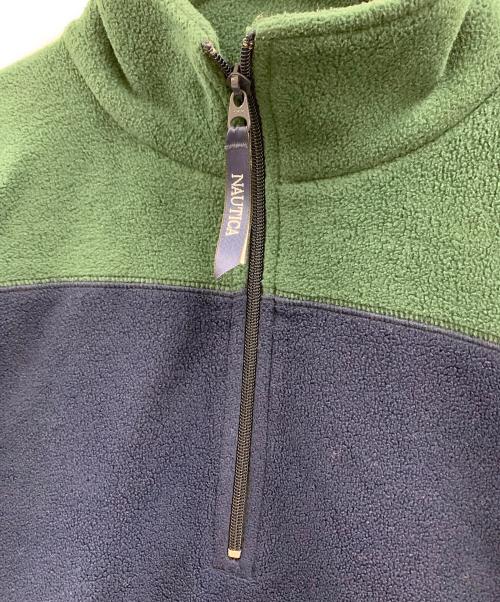 NAUTICA（ノーティカ）NAUTICA (ノーティカ) NAUTICA　ハーフジップフリースジャケット グリーン×ネイビー サイズ:XLの古着・服飾アイテム