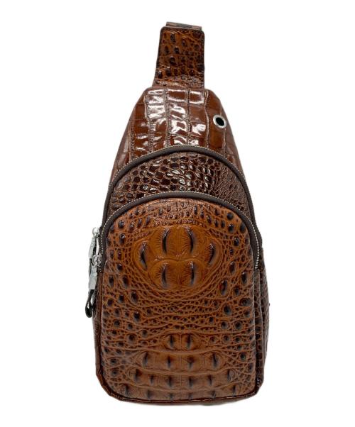 BOLINI（ボリーニ）BOLINI (ボリーニ) BOLINI　クロコ型押しボディーバッグ ブラウンの古着・服飾アイテム