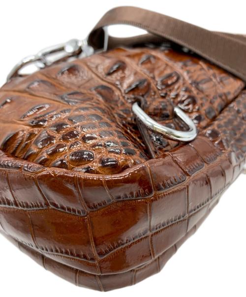 BOLINI（ボリーニ）BOLINI (ボリーニ) BOLINI　クロコ型押しボディーバッグ ブラウンの古着・服飾アイテム